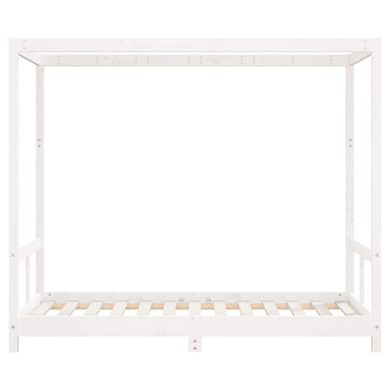 sengeramme til juniorseng 80x160 cm massivt fyrretræ hvid