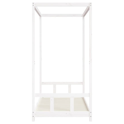 sengeramme til juniorseng 90x190 cm massivt fyrretræ hvid