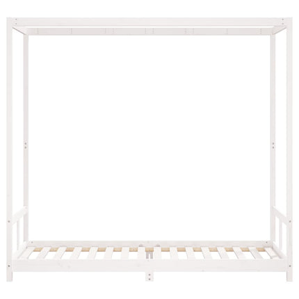 sengeramme til juniorseng 80x200 cm massivt fyrretræ hvid
