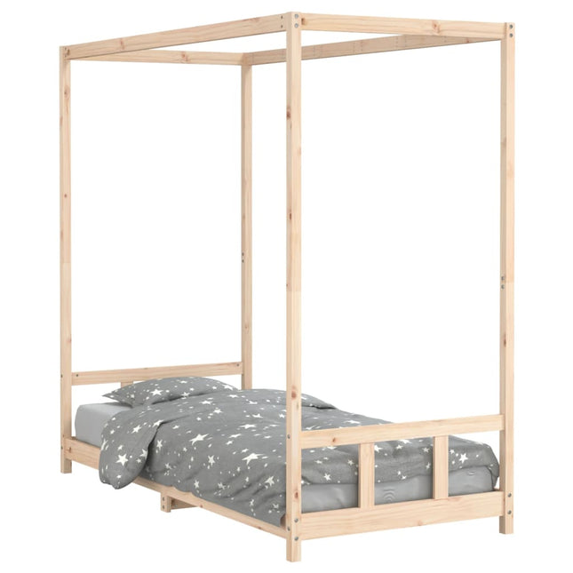 sengeramme til juniorseng 90x200 cm massivt fyrretræ