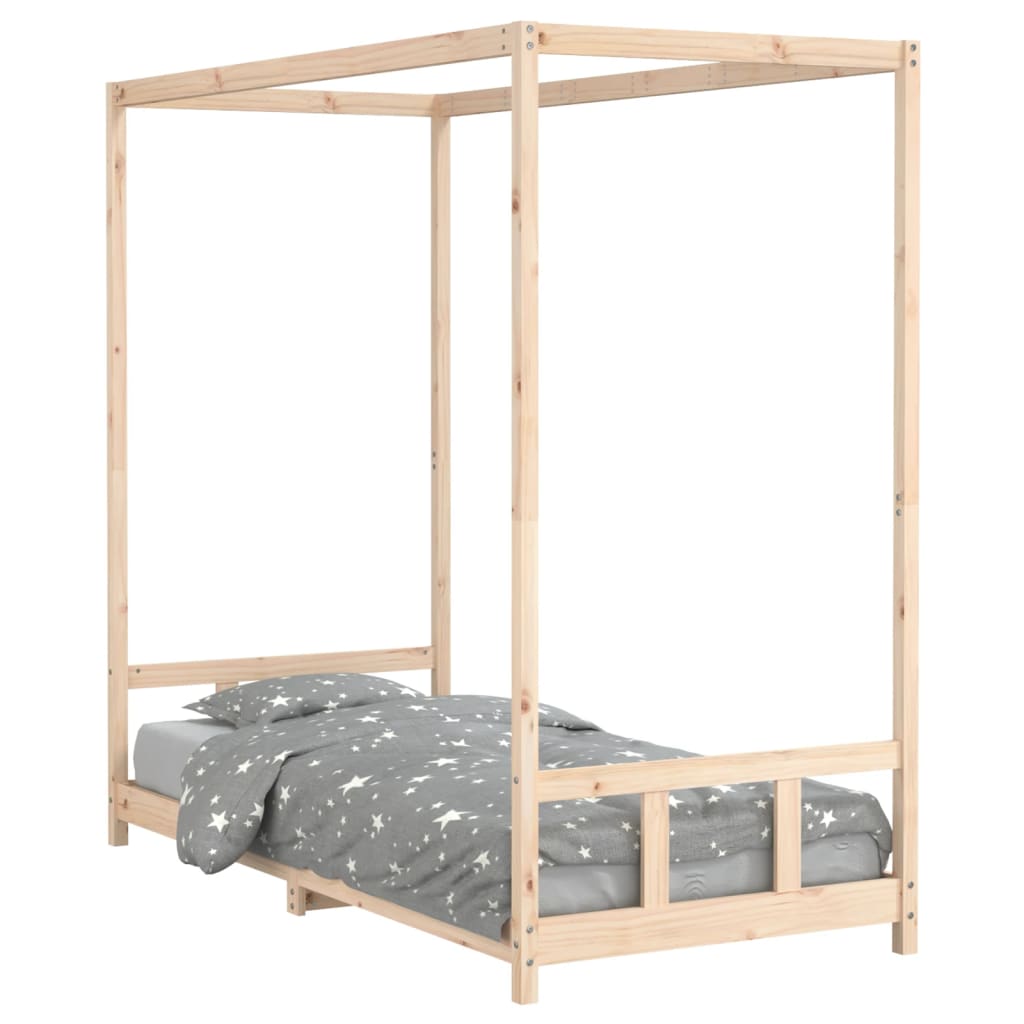 sengeramme til juniorseng 90x200 cm massivt fyrretræ