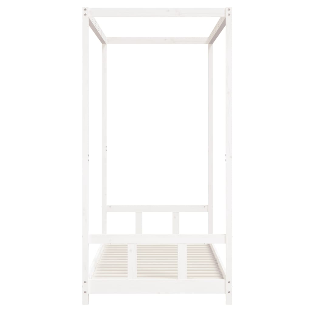 sengeramme til juniorseng 90x200 cm massivt fyrretræ hvid