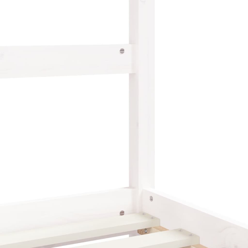 sengeramme til juniorseng 90x200 cm massivt fyrretræ hvid