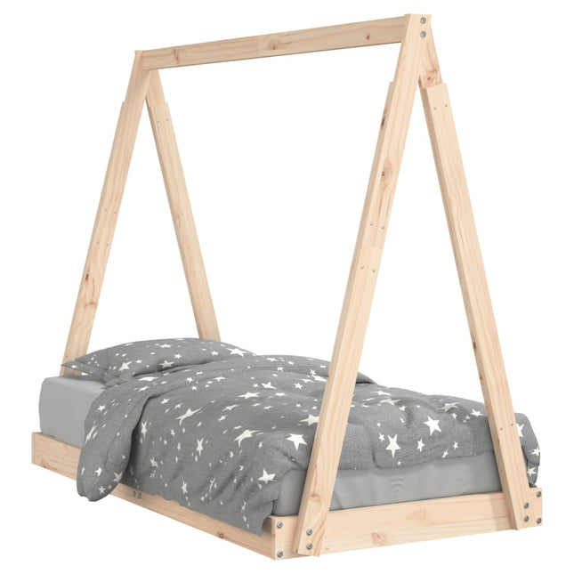 sengeramme til juniorseng 70x140 cm massivt fyrretræ