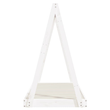 sengeramme til juniorseng 70x140 cm massivt fyrretræ hvid