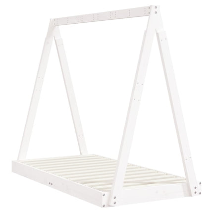 sengeramme til juniorseng 70x140 cm massivt fyrretræ hvid
