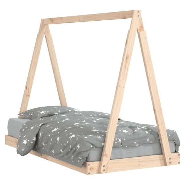 sengeramme til juniorseng 80x160 cm massivt fyrretræ