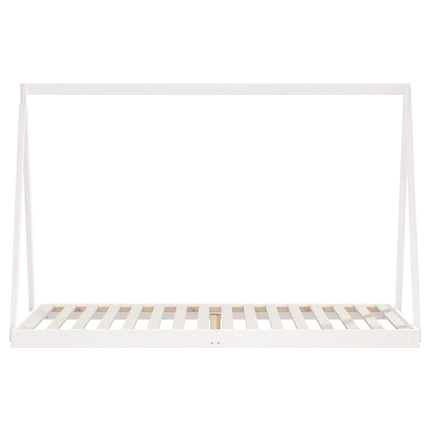 sengeramme til juniorseng 90x200 cm massivt fyrretræ hvid