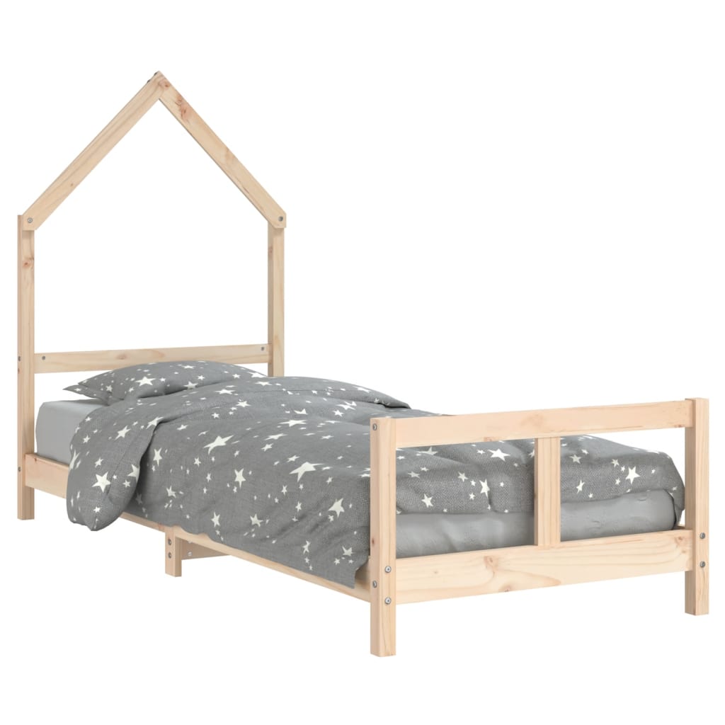 sengeramme til juniorseng 80x200 cm massivt fyrretræ
