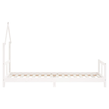 sengeramme til juniorseng 80x200 cm massivt fyrretræ hvid