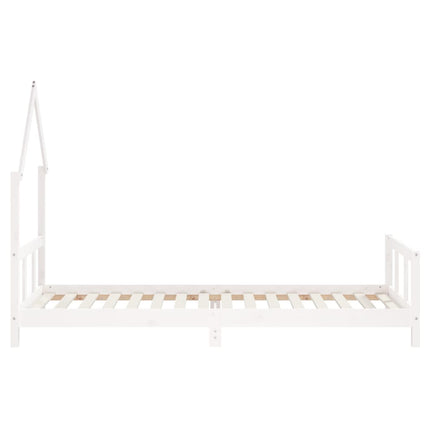 sengeramme til juniorseng 90x200 cm massivt fyrretræ hvid