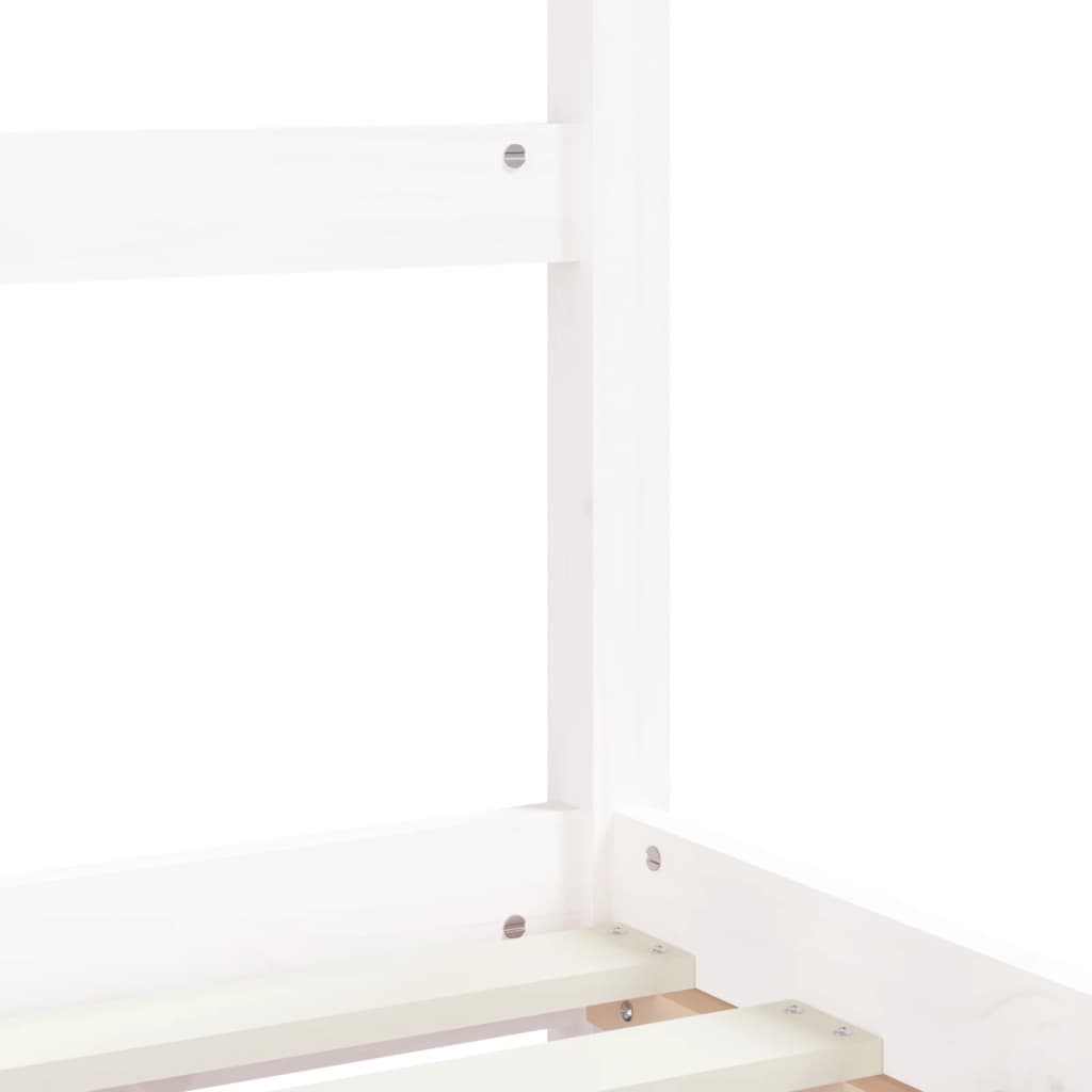 sengeramme til juniorseng 90x200 cm massivt fyrretræ hvid