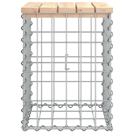 havebænk med gabiondesign 33x31x42 cm massivt fyrretræ