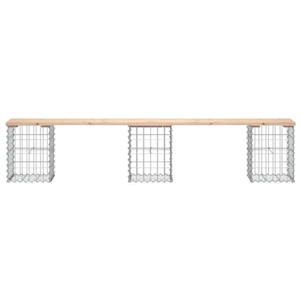 havebænk med gabiondesign 203x31x42 cm massivt fyrretræ