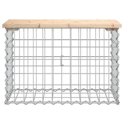 havebænk med gabiondesign 63x31,5x42 cm massivt fyrretræ