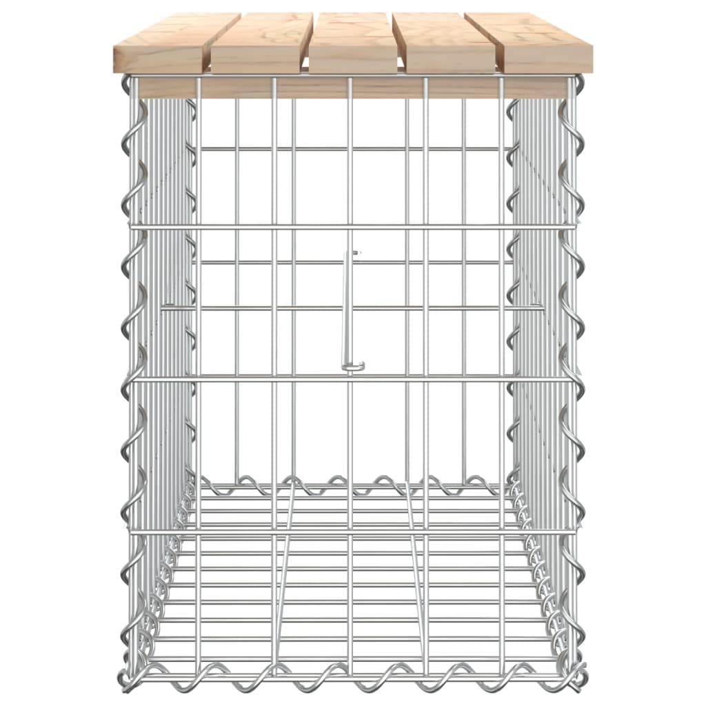 havebænk med gabiondesign 63x31,5x42 cm massivt fyrretræ
