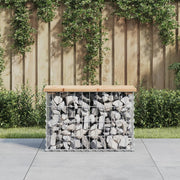 havebænk med gabiondesign 63x31,5x42 cm massivt fyrretræ
