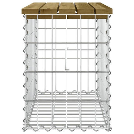 havebænk med gabiondesign 63x31,5x42 cm imprægneret fyrretræ