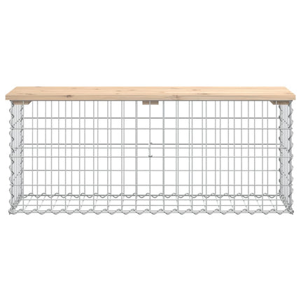 havebænk med gabiondesign 103x31,5x42 cm massivt fyrretræ