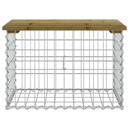 havebænk med gabiondesign 63x44x42 cm imprægneret fyrretræ