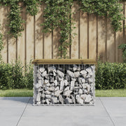 havebænk med gabiondesign 63x44x42 cm imprægneret fyrretræ