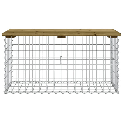havebænk med gabiondesign 83x44x42 cm imprægneret fyrretræ