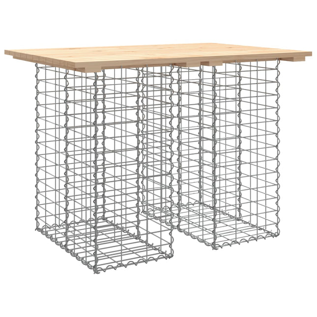 havebord gabiondesign 100x70x72 cm massivt træ fyrretræ