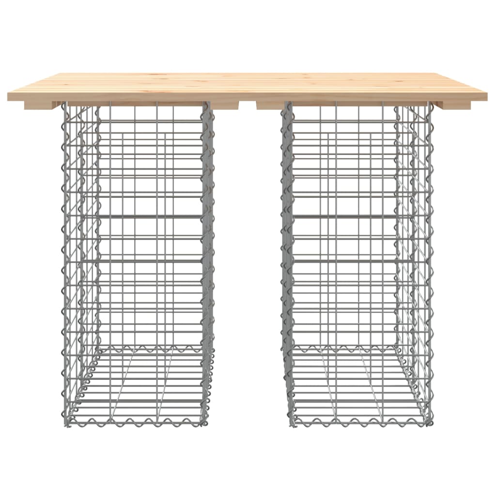 havebord gabiondesign 100x70x72 cm massivt træ fyrretræ