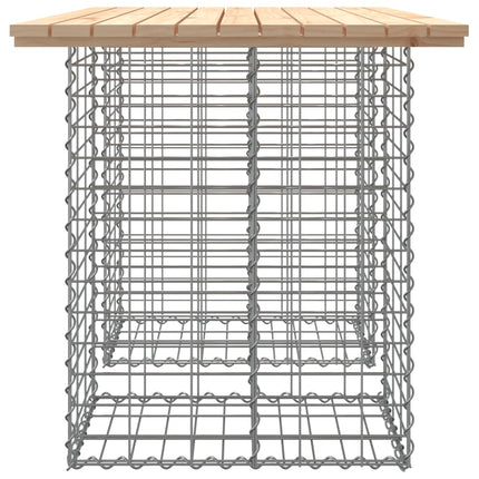 havebord gabiondesign 100x70x72 cm massivt træ fyrretræ