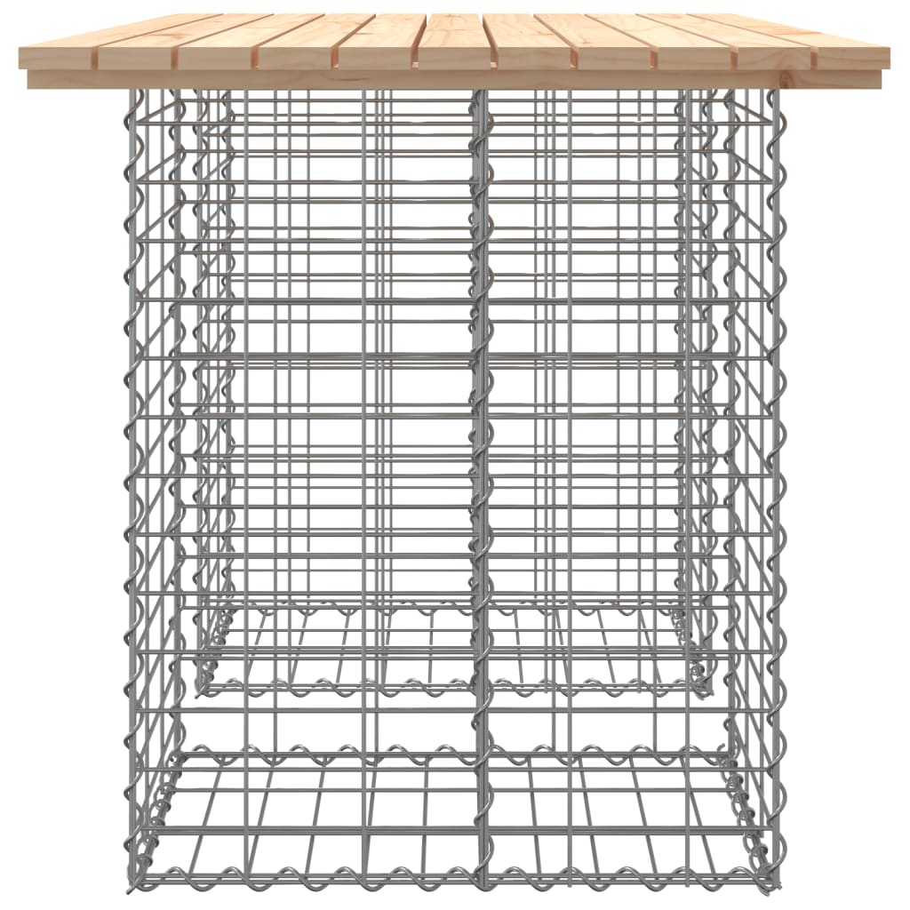 havebord gabiondesign 100x70x72 cm massivt træ fyrretræ