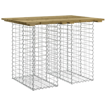 havebord gabiondesign 100x70x72 cm imprægneret fyrretræ