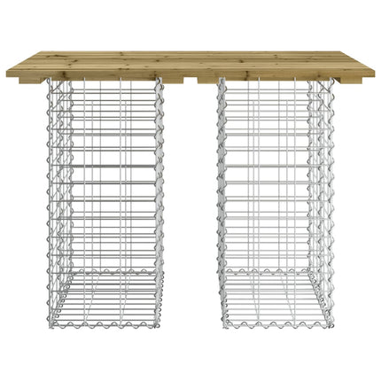 havebord gabiondesign 100x70x72 cm imprægneret fyrretræ