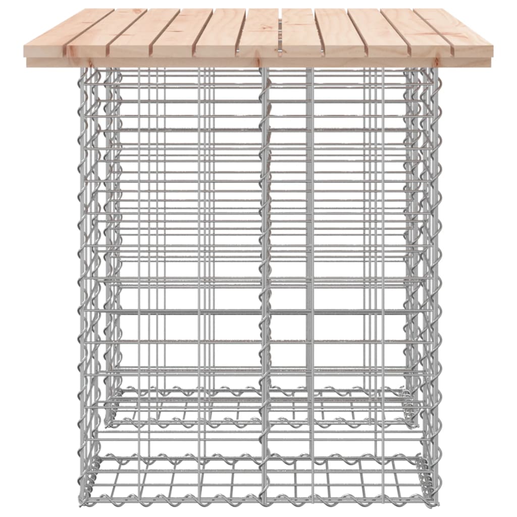 havebord gabiondesign 100x70x72 cm massivt træ fyrretræ
