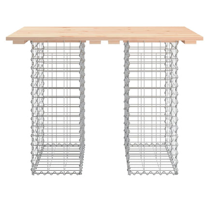 havebord gabiondesign 100x70x72 cm massivt træ fyrretræ