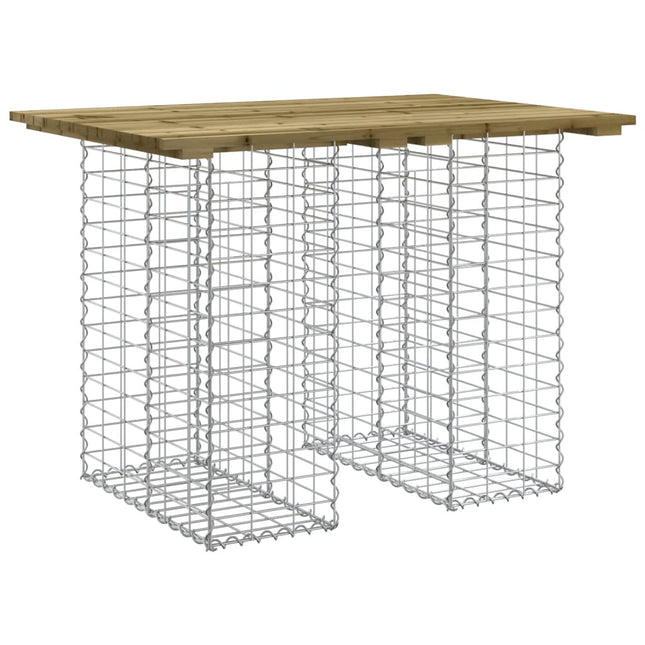 havebord gabiondesign 100x70x72 cm imprægneret fyrretræ