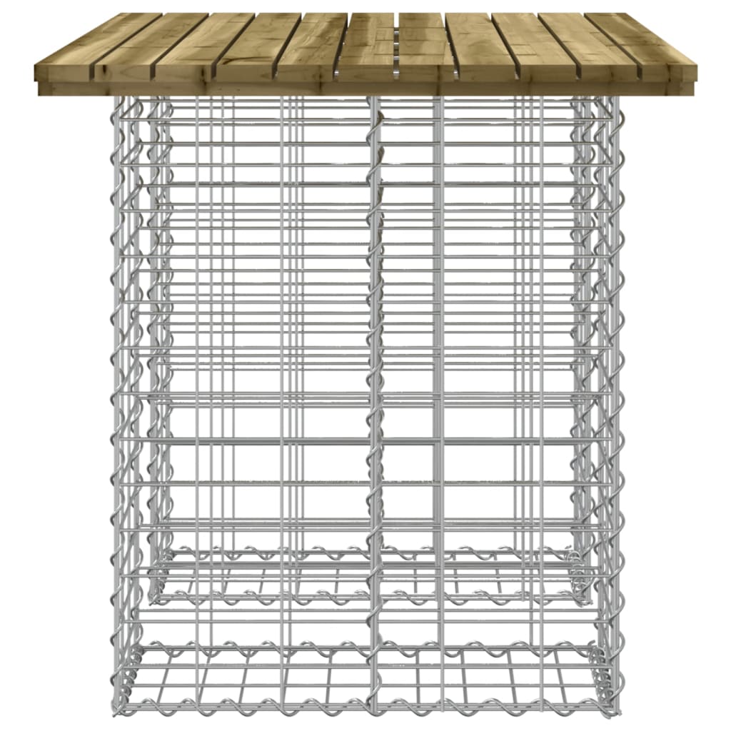 havebord gabiondesign 100x70x72 cm imprægneret fyrretræ
