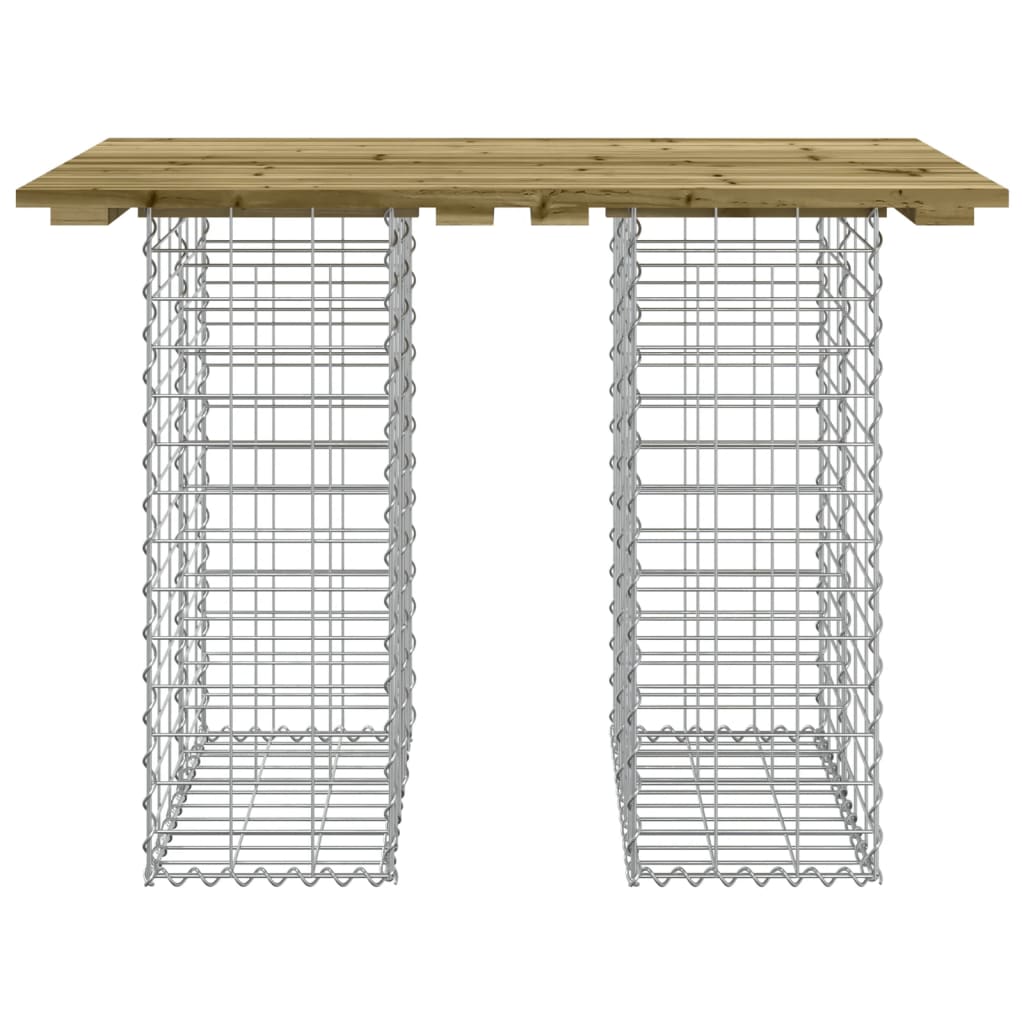 havebord gabiondesign 100x70x72 cm imprægneret fyrretræ