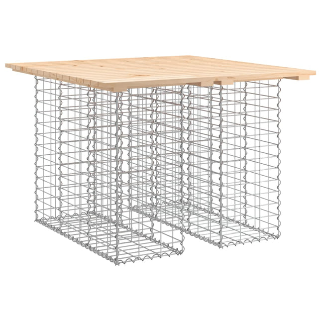 havebord gabiondesign 100x102x72 cm massivt træ fyrretræ