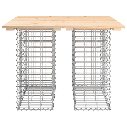 havebord gabiondesign 100x102x72 cm massivt træ fyrretræ