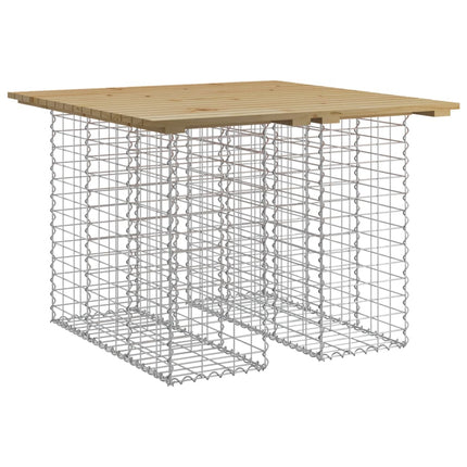 havebord gabiondesign 100x102x72 cm imprægneret fyrretræ