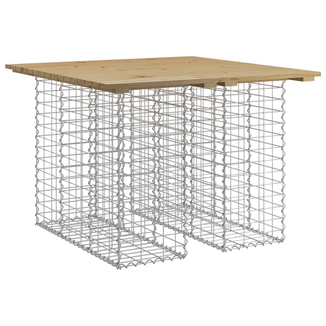 havebord gabiondesign 100x102x72 cm imprægneret fyrretræ