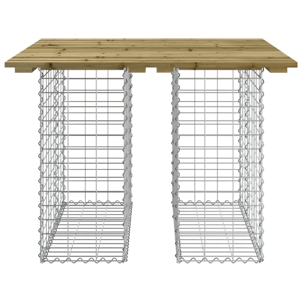 havebord gabiondesign 100x102x72 cm imprægneret fyrretræ