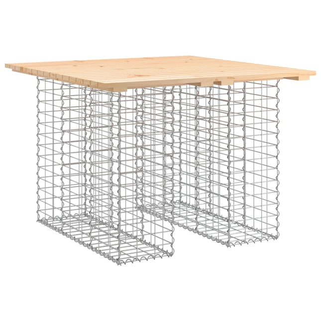 havebord gabiondesign 100x102x72 cm massivt træ fyrretræ