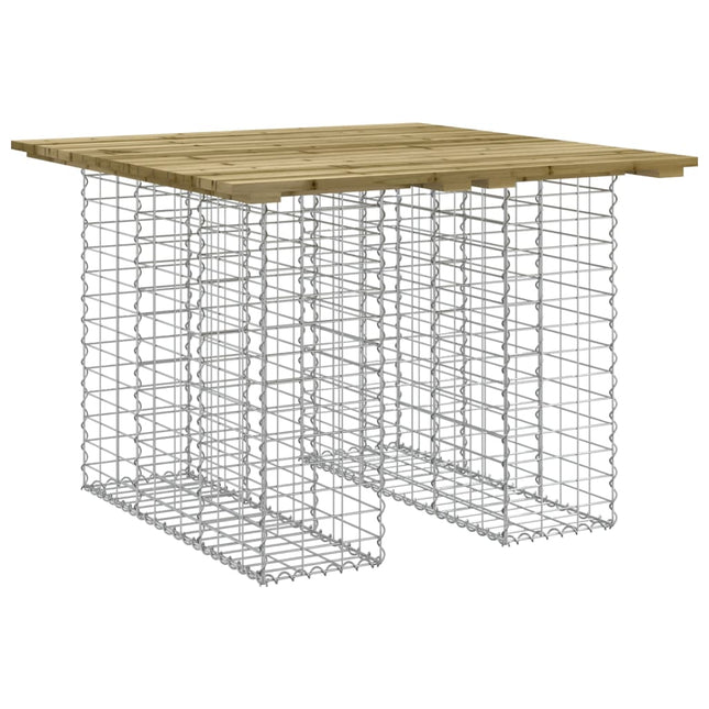 havebord gabiondesign 100x102x72 cm imprægneret fyrretræ