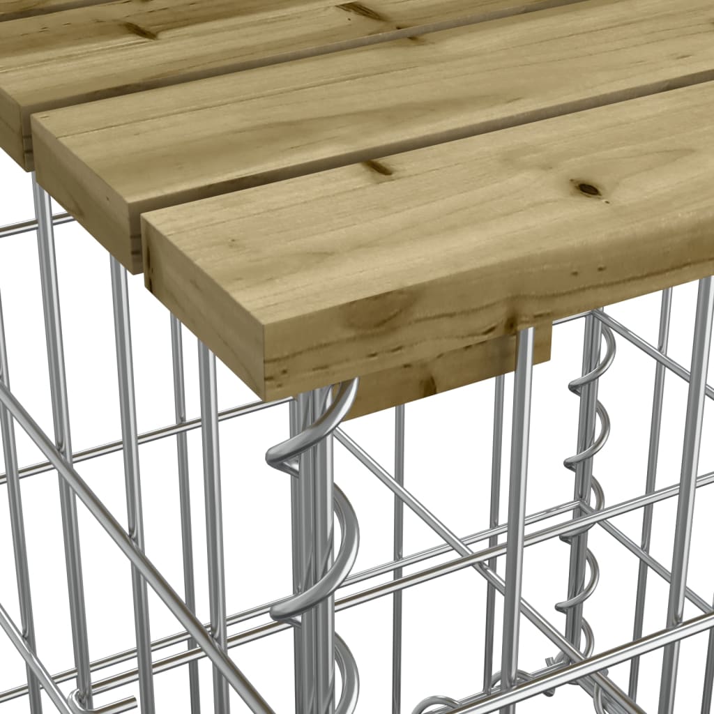 havebord gabiondesign 100x102x72 cm imprægneret fyrretræ