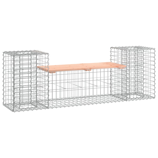 havebænk med gabiondesign 183x41x60,5 cm massivt douglasgran
