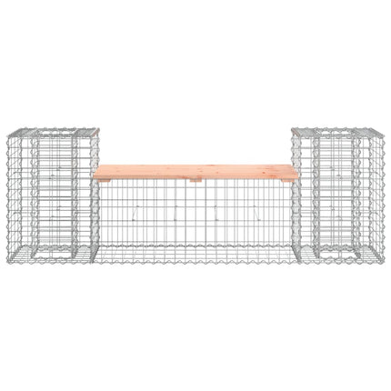 havebænk med gabiondesign 183x41x60,5 cm massivt douglasgran