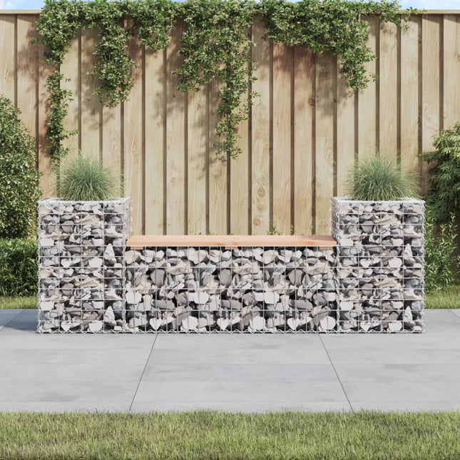 havebænk med gabiondesign 183x41x60,5 cm massivt douglasgran