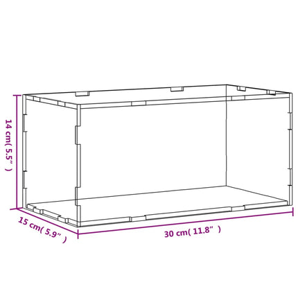 displaykasse transparent 30x15x14 cm akryl