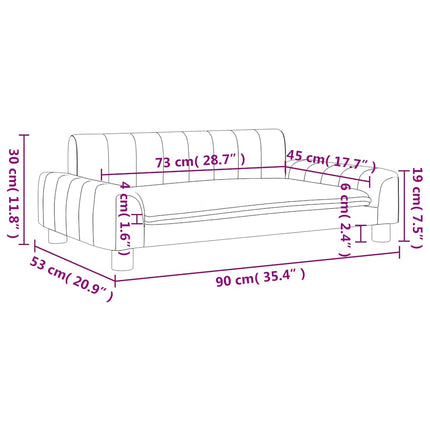 sofa til børn 90x53x30 cm stof cremefarvet